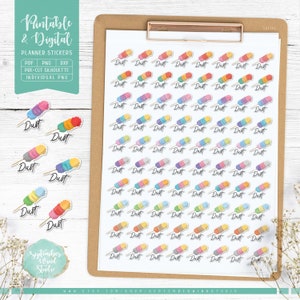 Stickers agenda imprimables poussière, Stickers poussière aquarelle, Stickers corvée, Stickers numériques, Stickers Erin Condren pour agenda