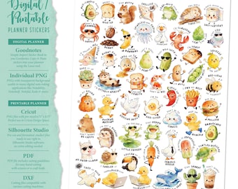 Funny Planner Stickers: Printable & Digital (Goodnotes, Cricut, PDF, Silhouette Studio, Individual PNG)
