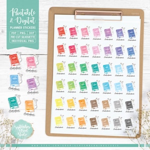 Hörbuch druckbare & digitale Planer Aufkleber, druckbare PDF, Cricut PNG, individuelle PNG, Silhouette Studio, Journal Aufkleber, Goodnotes
