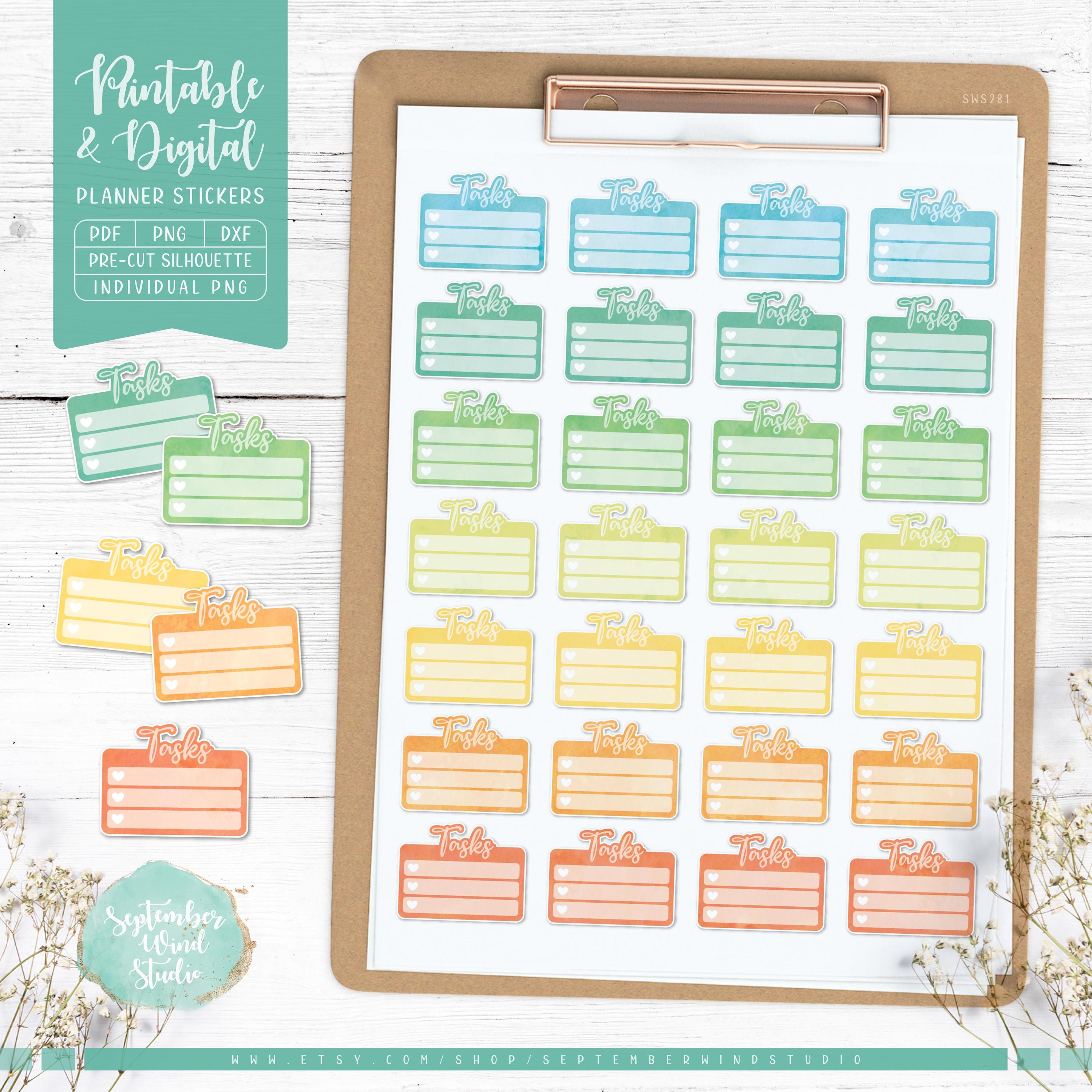 Tasks Planner Stickers, Checklist, Erin Condren (digital Download) - Etsy