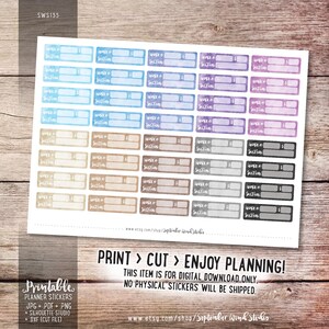 Work Printable Planner Stickers, Watercolor Work Stickers, Erin Condren ...