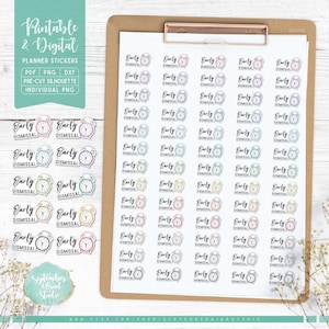 Early Dismissal Printable & Digital Planner Stickers, School Planner Stickers, Printable PDF, Cricut PNG, Individual PNG, Journal Stickers