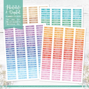 Everyday Headers Planner Stickers: Printable & Digital (PDF, Cricut, Silhouette Studio, Pre-Cropped PNG for Goodnotes)