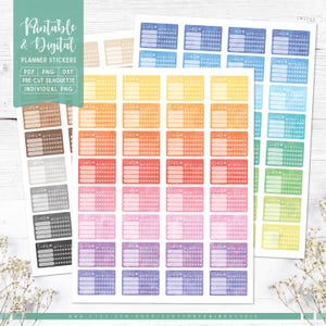 Weekgewoonten Tracker Afdrukbare en digitale plannerstickers, gewoontetracker, afdrukbare pdf, Cricut png, individuele png, silhouet, Goodnotes
