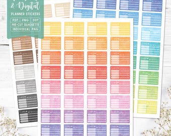 Weekly Habit Tracker Planner Stickers: Printable & Digital (PDF, Cricut, Silhouette Studio, Pre-Cropped PNG for Goodnotes)