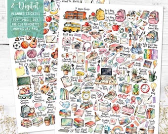 Back To School Printable & Digital Planner Stickers