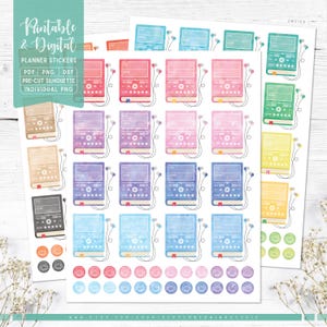 Audioboektracker afdrukbare en digitale plannerstickers, afdrukbare pdf, Cricut png, individuele png, silhouet, dagboekstickers, Goodnotes