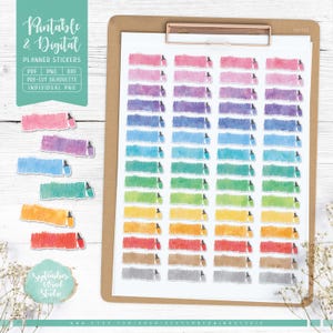 Highlighter Printable Planner Stickers, Highlighter Digital Stickers, Pre-Cropped PNG, Printable PDF, Silhouette & Cricut Files