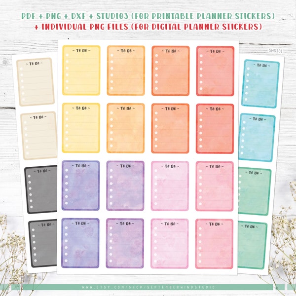 To Do Planner Stickers, Full Box Planner Stickers, Erin Condren Planner Stickers, To Do Checklist Stickers, Cut Files