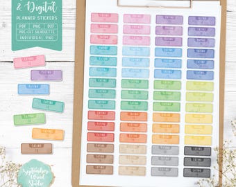 Eating Planner Stickers, Colorful Digital Journal Stickers (Printable PDF)