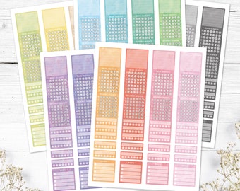 Naklejki do planera bocznego: do druku i w wersji cyfrowej (PDF, Cricut, Silhouette Studio, wstępnie przycięte pliki PNG dla Goodnotes)