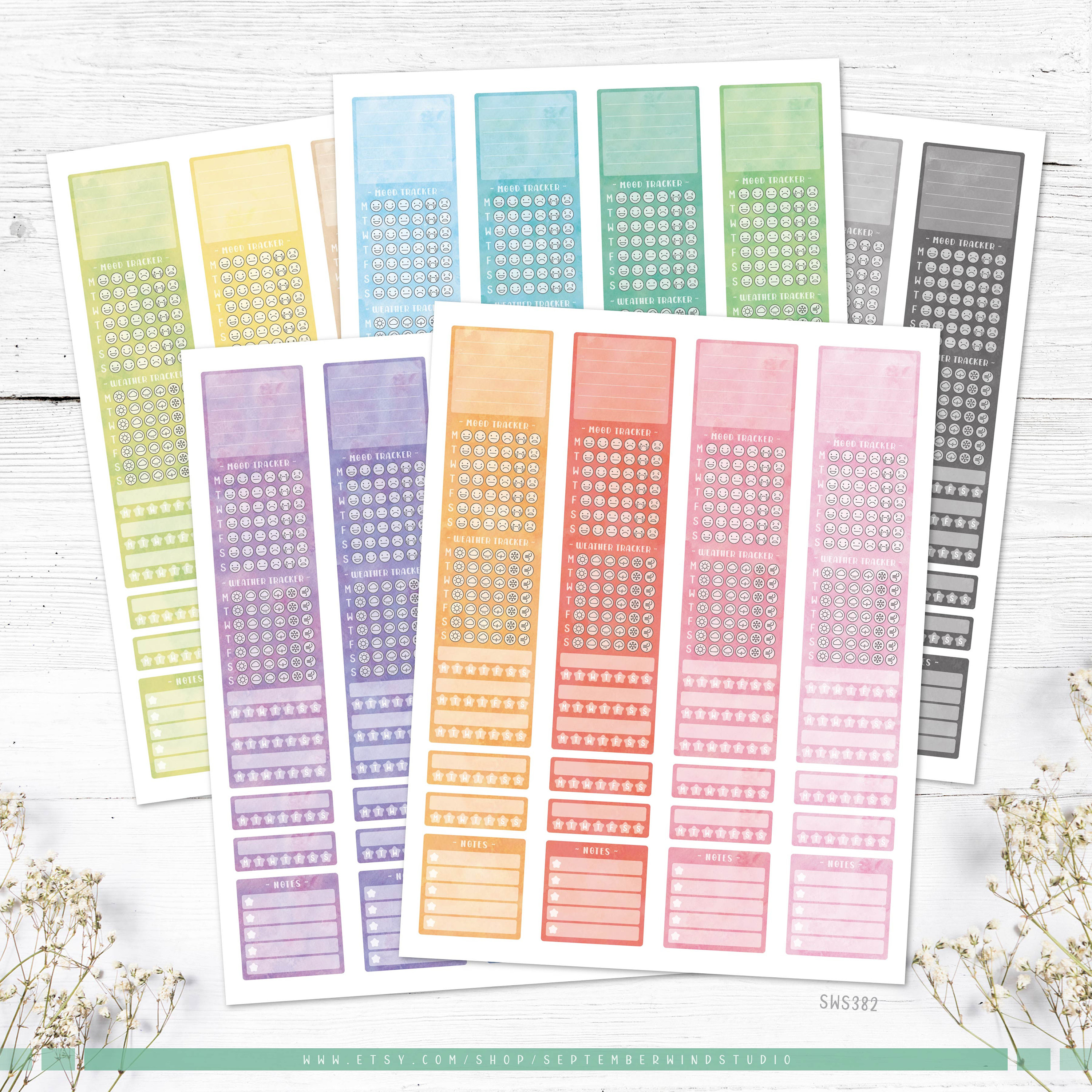 Sidebar Planner Stickers: Printable & Digital (PDF, Cricut, Silhouette ...