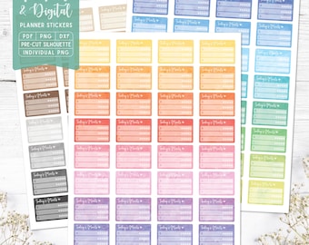 Meals Planner Stickers, Tracker Labels (Printable PDF, PNG)