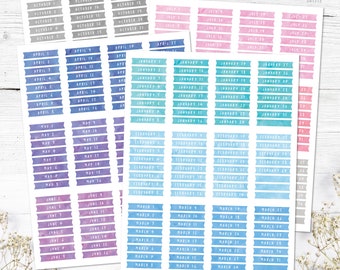 Date Planner Stickers: Printable & Digital (PDF, Cricut, Silhouette Studio, Pre-Cropped PNG for Goodnotes)