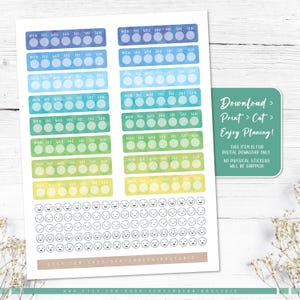 Weekly Mood Tracker Stickers: Printable & Digital (PDF, Cricut, Silhouette Studio, Pre-Cropped PNG for Goodnotes) image 5