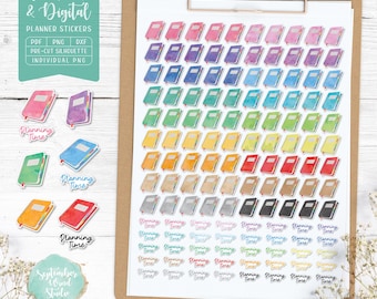 Stickers planningstijdplanner: afdrukbaar en digitaal (pdf, Cricut, Silhouette Studio, voorgesneden png-bestand voor Goodnotes)