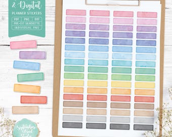 Blank Label Printable Planner Stickers, Blank Label Digital Stickers, Silhouette & Cricut Files, Pre-Cropped PNG, Printable PDF