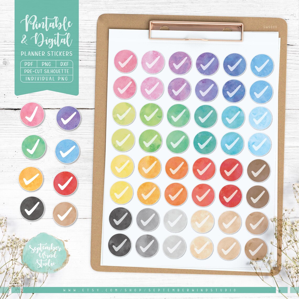 Check Mark Planner Stickers: Printable & Digital (PDF, Cricut ...
