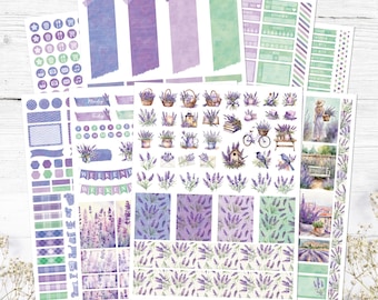 Lavender Weekly Planner Stickers: Printable & Digital (PDF, Cricut, Silhouette Studio, Pre-Cropped PNG for Goodnotes)