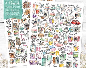 Household Chores Printable & Digital Planner Stickers