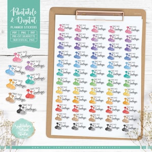 Take Out Garbage Planner Stickers: Printable & Digital (PDF, Cricut, Silhouette Studio, Pre-Cropped PNG for Goodnotes)