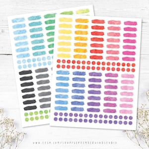 Blank Date Cover Printable Planner Stickers, Watercolor Stickers, Erin Condren Planner Sticker