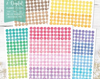 Weather Icons Planner Stickers: Printable & Digital (PDF, Cricut, Silhouette Studio, Pre-Cropped PNG for Goodnotes)
