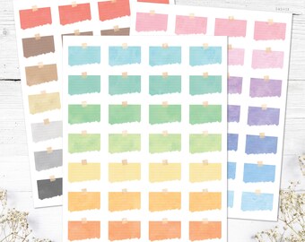 Watercolor Sticky Notes Planner Stickers: Printable & Digital (PDF, Cricut, Silhouette Studio, Pre-Cropped PNG for Goodnotes)