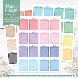 Notizen druckbare & digitale Aufkleber, Notizen Etiketten, druckbare PDF, Cricut PNG, individuelle PNG, Silhouette Studio, Goodnotes