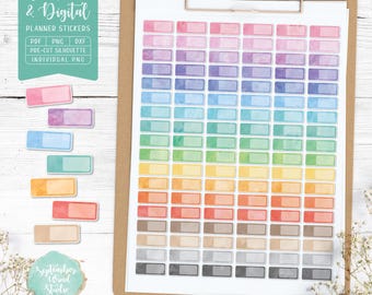 Blank Label Planner Stickers: Printable & Digital (PDF, Cricut, Silhouette Studio, Pre-Cropped PNG for Goodnotes)