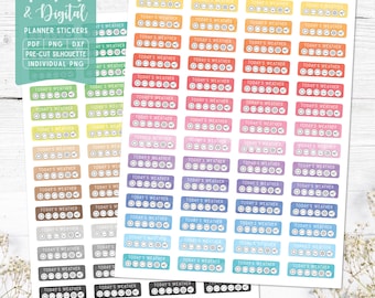 Weather Tracker Planner Stickers: Printable & Digital (PDF, Cricut, Silhouette Studio, Pre-Cropped PNG for Goodnotes)