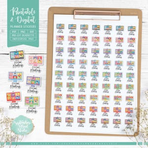 Zoom Meeting Printable Planner Stickers, Online Meeting Digital ...