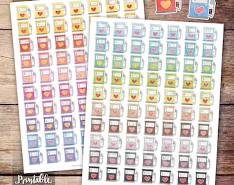 Fuel Printable Planner Stickers, Watercolor Fuel Stickers, Gas Stickers, Petrol Stickers, Erin Condren Planner Stickers