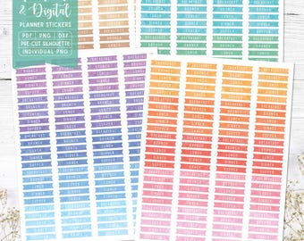 Pegatinas para encabezados de comidas: imprimibles y digitales (PDF, Cricut, Silhouette Studio, PNG precortado para Goodnotes)