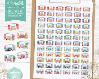 Car Wash Planner Stickers, Chores, Pre-Cropped PNG (Digital Download)