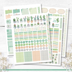 Planificateur autocollants imprimables cactus