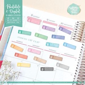 Birthday Gift Printable Planner Stickers, Birthday Digital Stickers, Gift Labels, Pre-Cropped PNG, Printable PDF, Silhouette Studio, Cricut