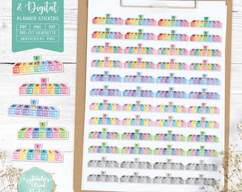 Pill Box Printable Planner Stickers, Pill Digital Stickers, Medication Stickers, Pre-Cropped PNG, Printable PDF, Journal Stickers