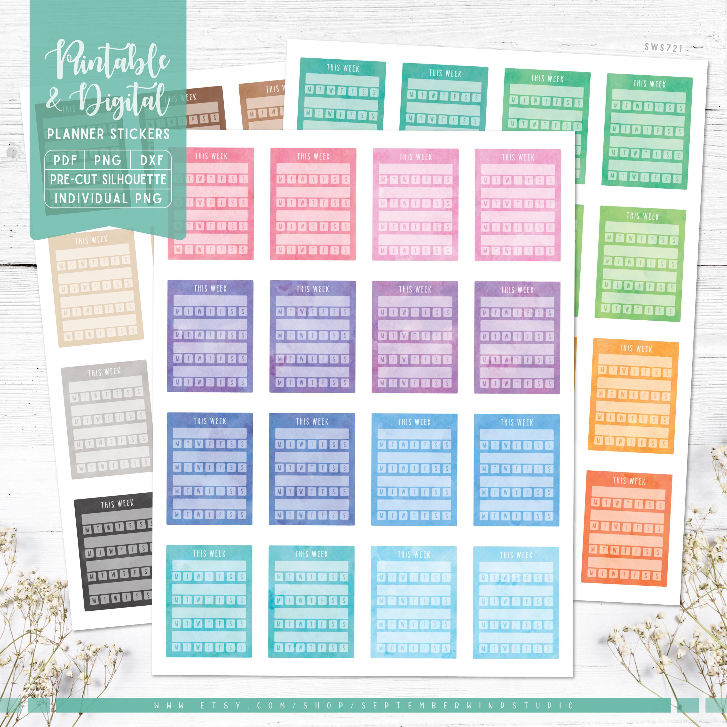Weekly Habit Tracker Stickers: Printable Planner Stickers (digital ...