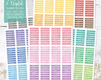 Pegatinas del planificador de fechas de enero: imprimibles y digitales (PDF, Cricut, Silhouette Studio, PNG precortado para Goodnotes)