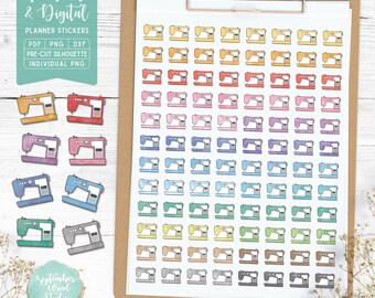 Sewing Machine Planner Stickers: Printable, Cricut, Goodnotes (Digital Download)