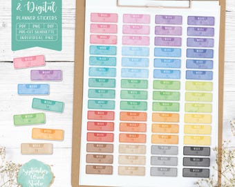 Work Time Printable Planner Stickers, Work Digital Stickers, Pre-Cropped PNG, Printable PDF, Journal Stickers