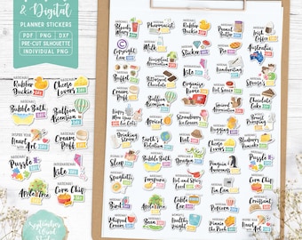Pegatinas para planificador de fiestas de enero: imprimibles y digitales (PDF, Cricut, Silhouette Studio, PNG precortado para Goodnotes)