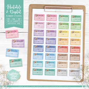 Football Printable Planner Stickers, Game Day Digital Stickers, Football Game Day Labels, Pre-Cropped PNG, Printable PDF, Journal Stickers