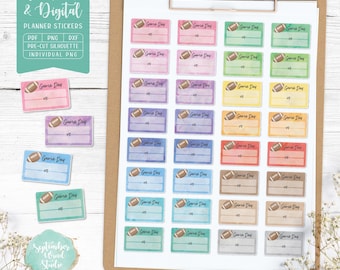 Football Game Day Planner Stickers: Printable & Digital (PDF, Cricut, Silhouette Studio, Pre-Cropped PNG for Goodnotes)