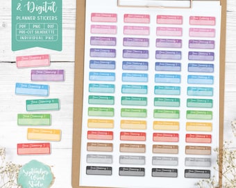 Zone Cleaning Planner Stickers: Printable & Digital (PDF, Cricut, Silhouette Studio, Pre-Cropped PNG for Goodnotes)