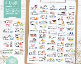 Augustus Wacky Holidays plannerstickers: afdrukbaar en digitaal (pdf, Cricut, Silhouette Studio, voorgesneden png-bestand voor Goodnotes)