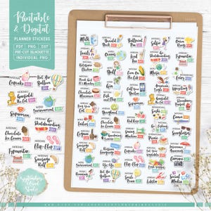 June Wacky Holidays Printable & Digital Planner Stickers, Pre-Cropped PNG, Printable PDF, Silhouette Studio, Cricut, Individual PNG