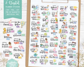 June Wacky Holidays Planner Stickers: Printable & Digital (PDF, Cricut, Silhouette Studio, Pre-Cropped PNG for Goodnotes)
