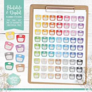 Waage druckbare & digitale Aufkleber, druckbare PDF, Cricut PNG, individuelle PNG, Journal Aufkleber, Waage Clipart